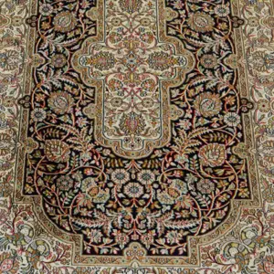 Kaschmir Seide Floral Teppich-Handgeknüpft ca. 96x154cm